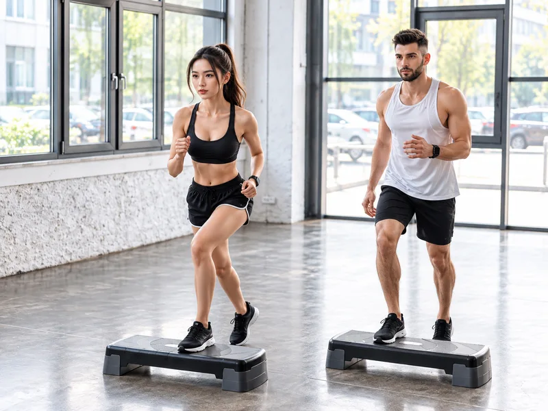 Step-up sử dụng bục chắc chắn để rèn cơ chân và tăng sức bền