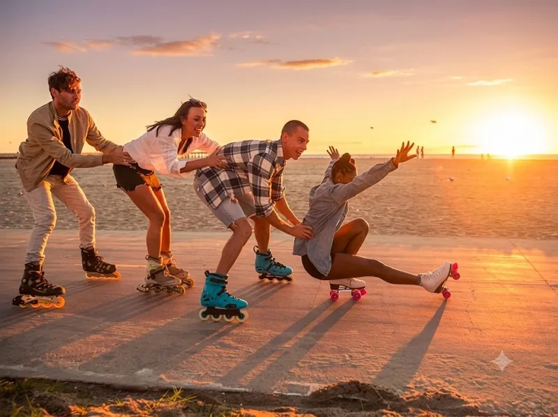 Duy trì đam mê roller skating bằng luyện tập cùng bạn bè.