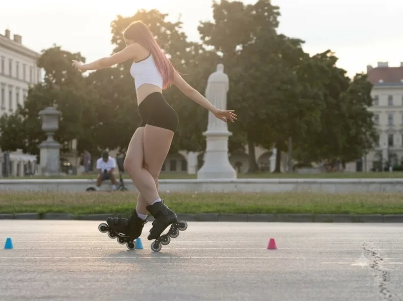 Roller skating là hoạt động trượt patin thú vị trên những bánh xe.